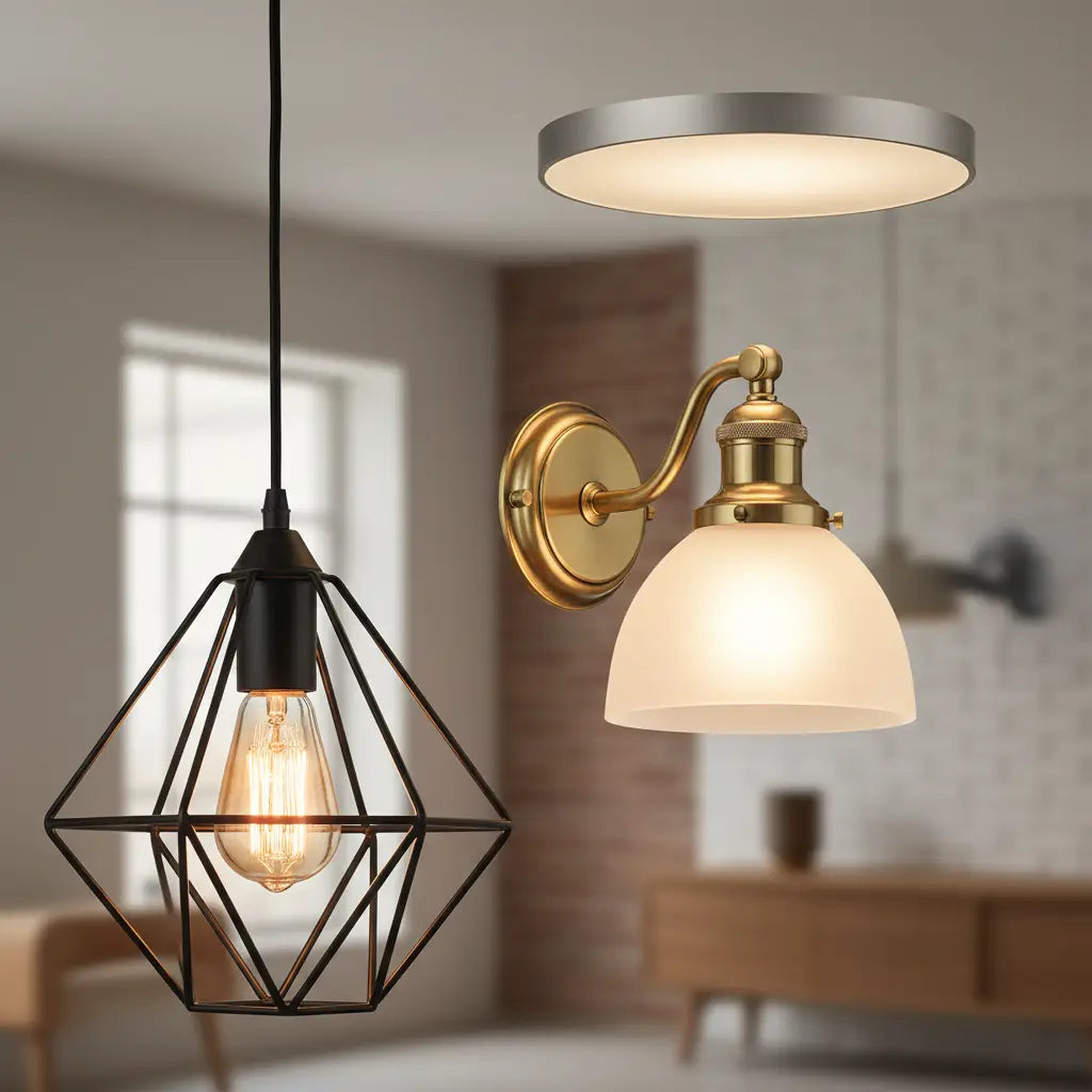 Collection de luminaires design : suspension, applique murale, plafonnier