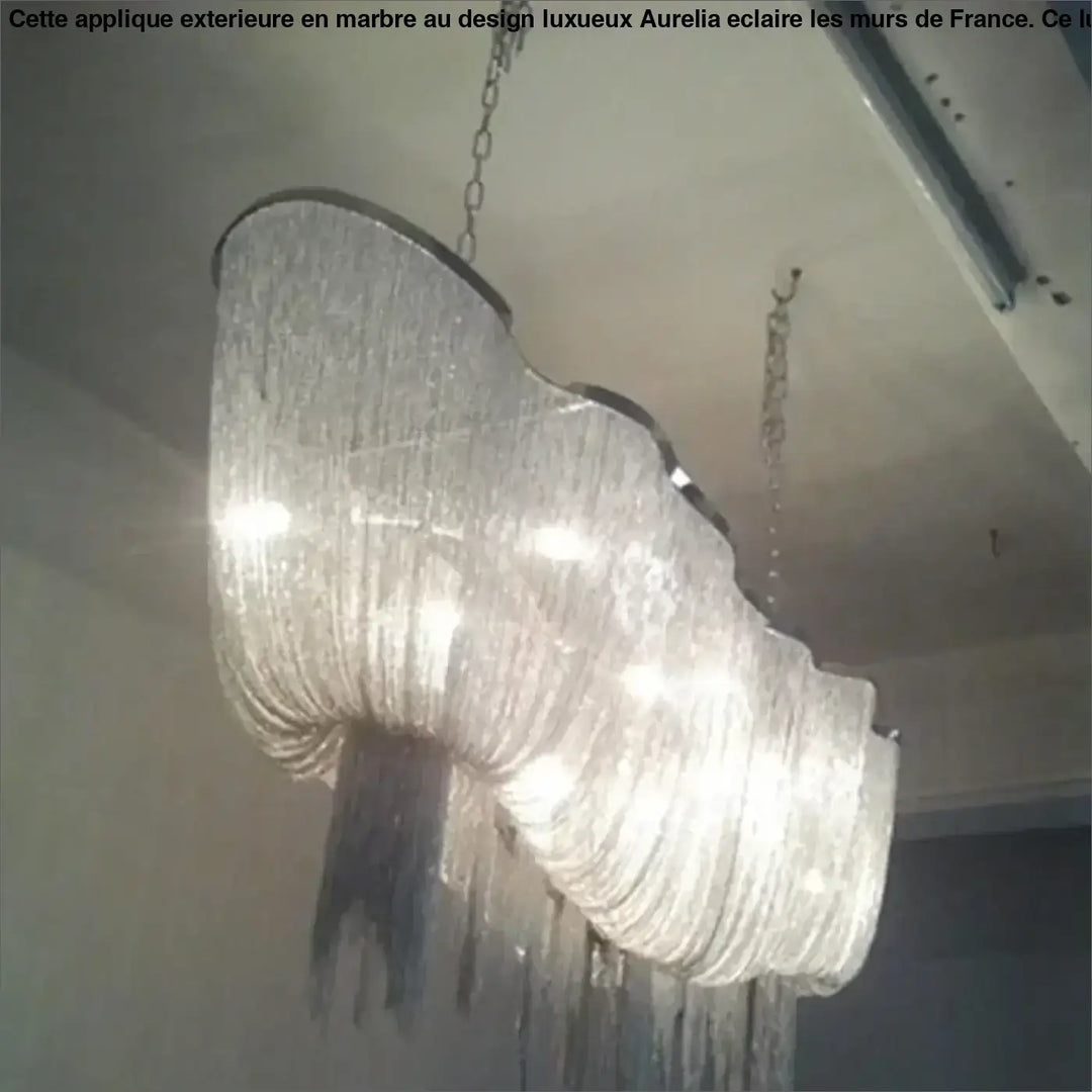 Suspension luminaire moderne avec fils métalliques argentés chic