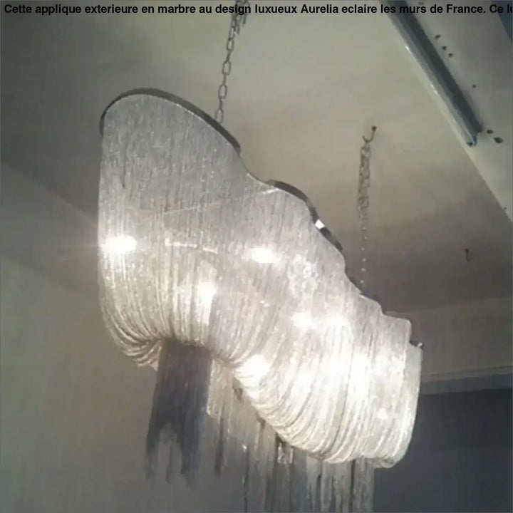 Suspension luminaire moderne avec fils métalliques argentés chic