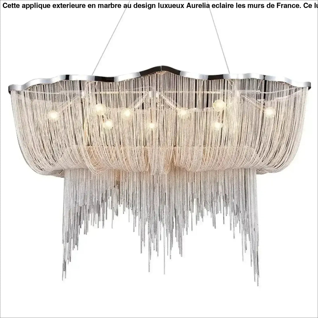 Suspension luminaire moderne avec fils métalliques argentés chic