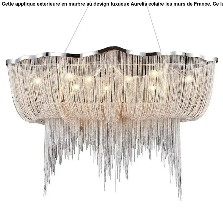 Suspension luminaire moderne avec fils métalliques argentés chic
