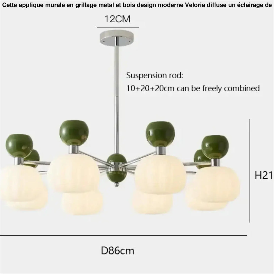 Suspension têtes moderne vert design écologique élan