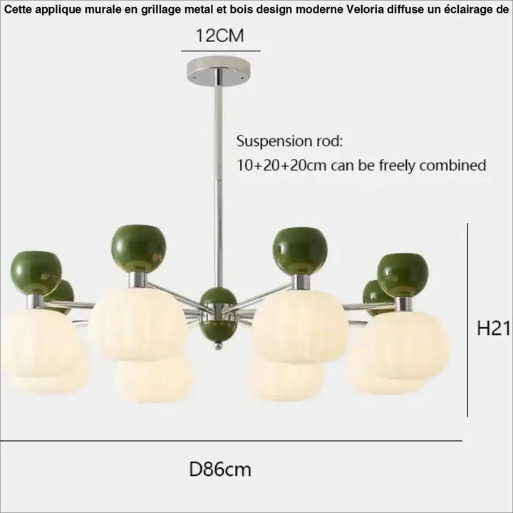Suspension têtes moderne vert design écologique élan