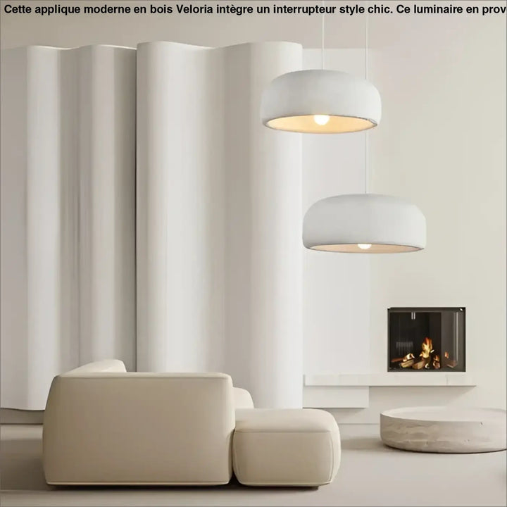 Suspension luminaire design moderne gris béton pour salon