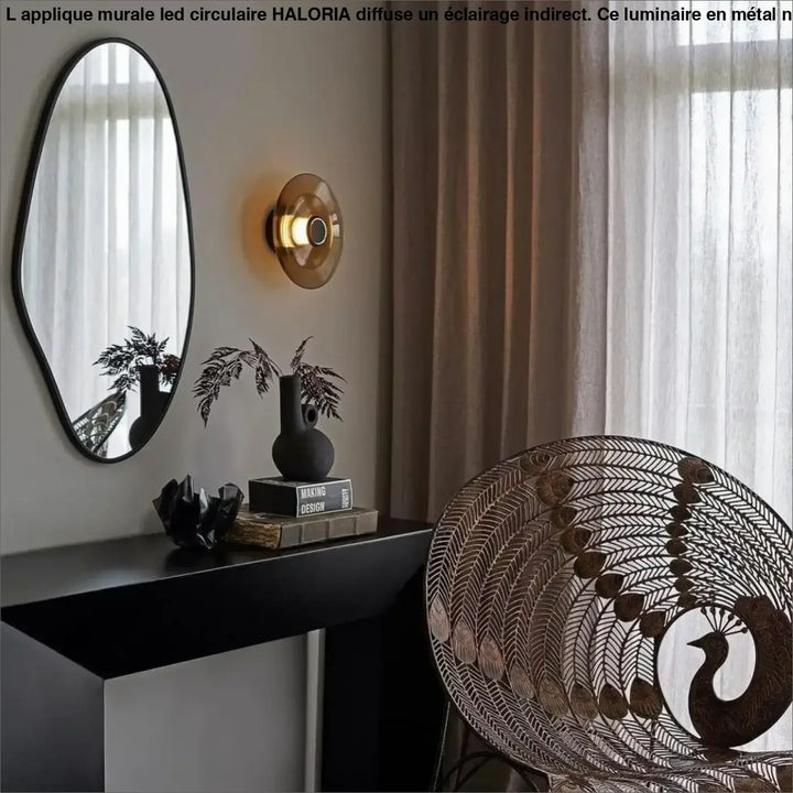 Applique Mural Led Circulaire En Verre Et Aluminium