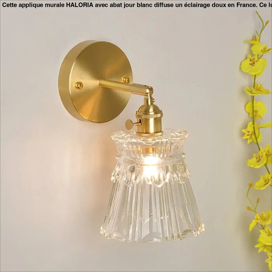 Applique Murale En Pate De Verre De Style Tulipe Or