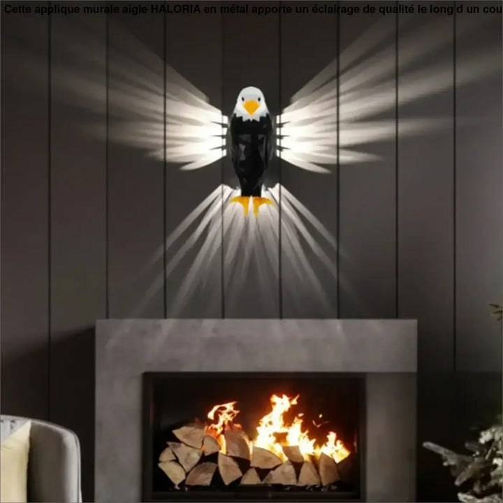 Applique murale aigle noir et blanc pour enfant