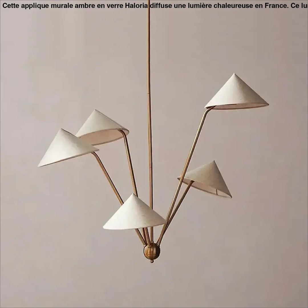 Suspension luminaire design minimaliste à formes coniques blanc