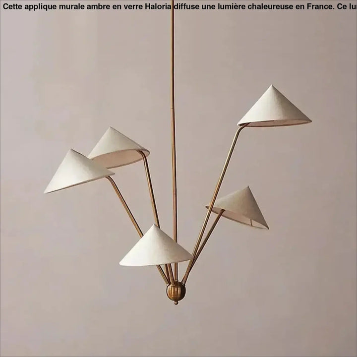 Suspension luminaire design minimaliste à formes coniques blanc