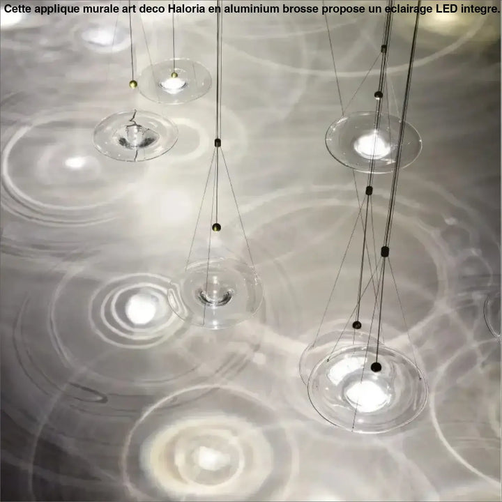Suspension luminaire moderne led en aluminium et verre