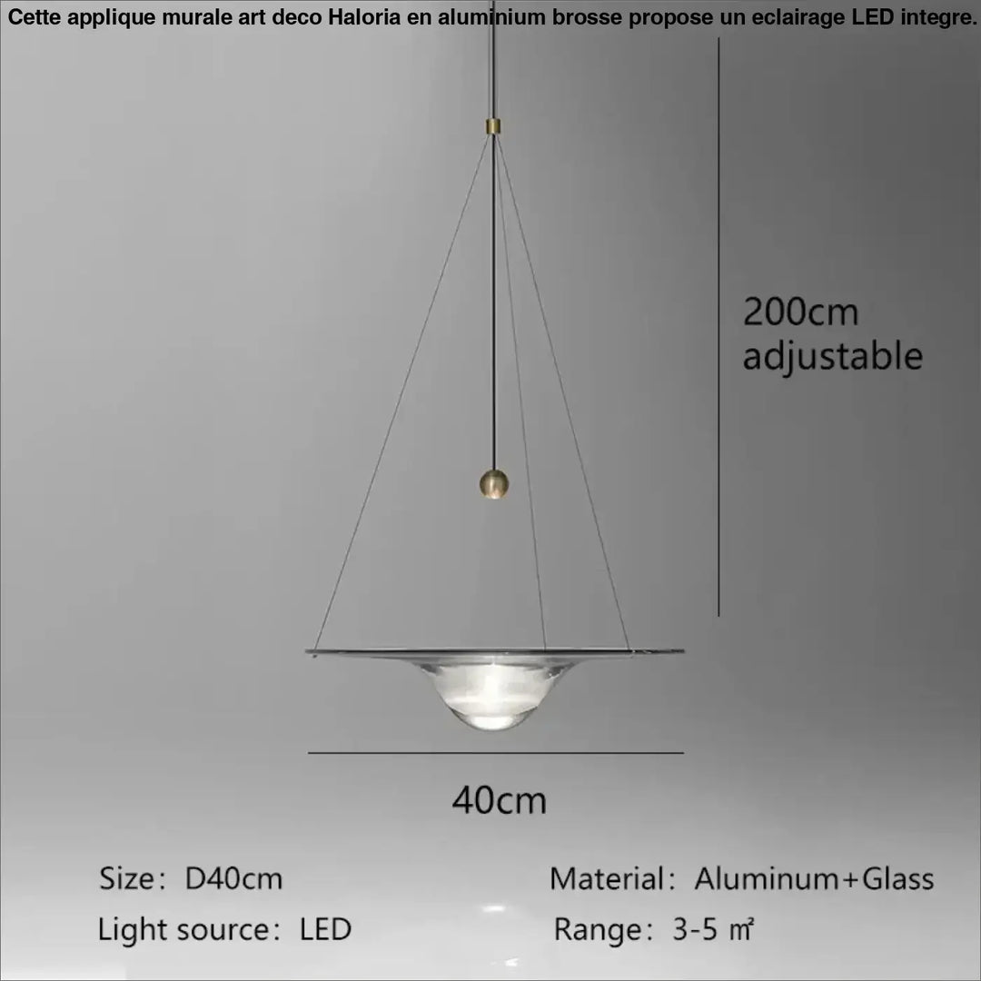 Suspension luminaire moderne led en aluminium et verre