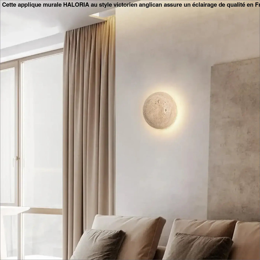 Applique Murale En Pierre Beige Avec Éclairage LED Moderne