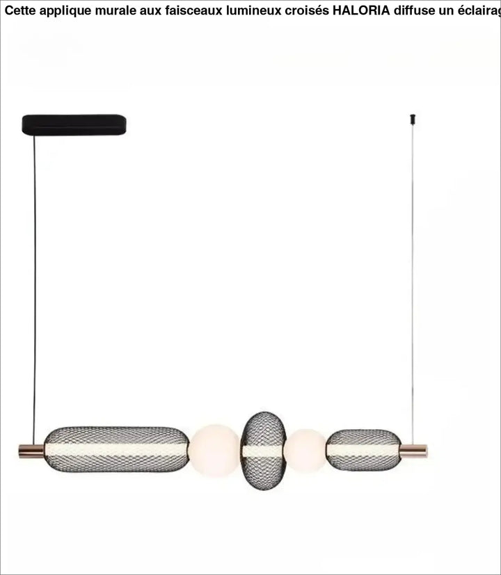 Suspension luminaire vak o lampes suspendues avec support noir rectangle et abat-jours métalliques ovales et sphériques