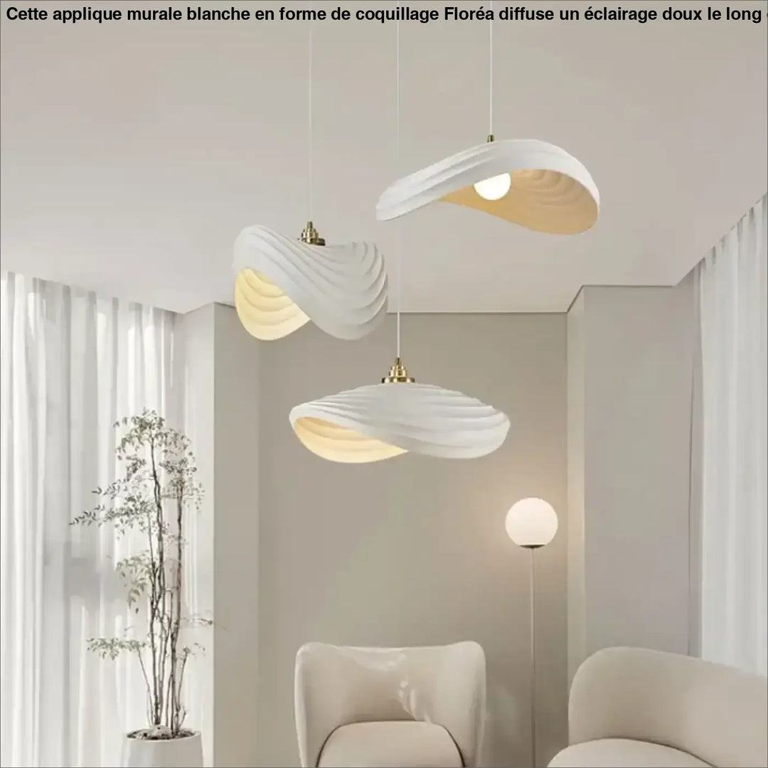 Suspension luminaire moderne formes galets blanc design