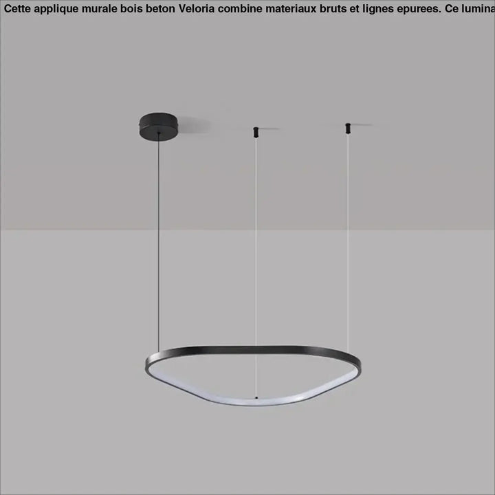 Suspension led noire design ovale moderne réglable blanc noir