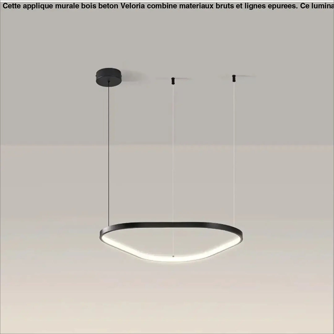 Suspension led noire design ovale moderne réglable blanc noir