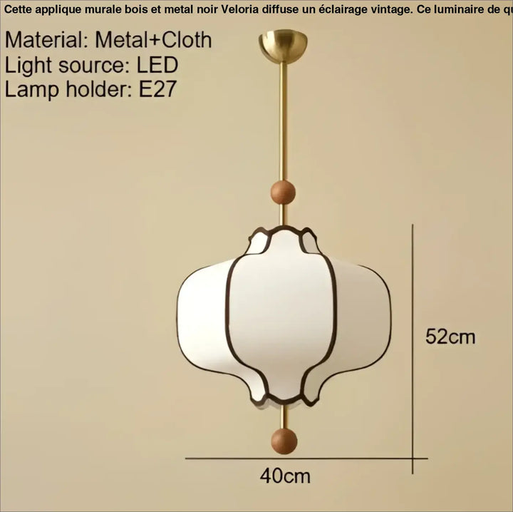 Suspension luminaire en tissu blanc chic et moderne