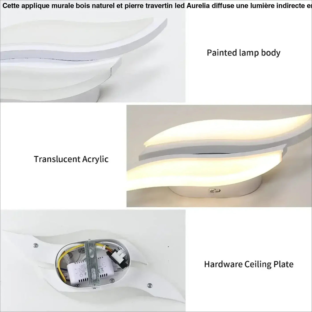 Applique murale design contemporain led blanc élégant