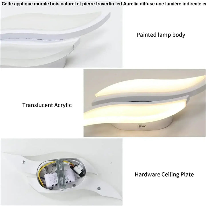 Applique murale design contemporain led blanc élégant