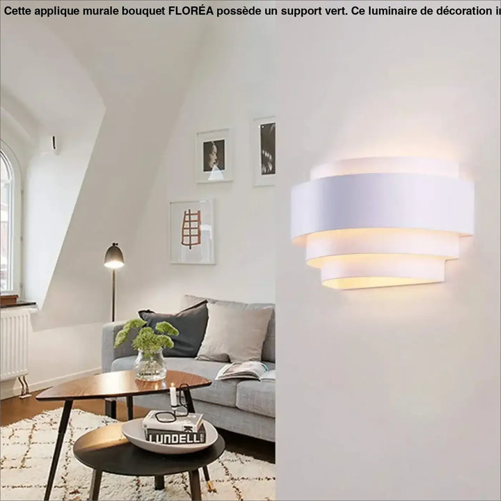 Applique murale blanche en plusieurs couches idéal pour un salon


