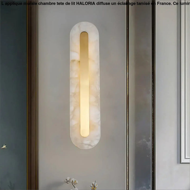Applique Murale Chambre Tête De Lit Dorée Longue En Marbre