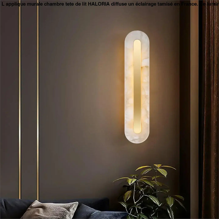 Applique Murale Chambre Tête De Lit Dorée Longue En Marbre