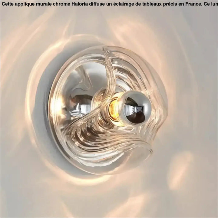 Applique Murale Transparente En Verre Soufflé Gris Élégante