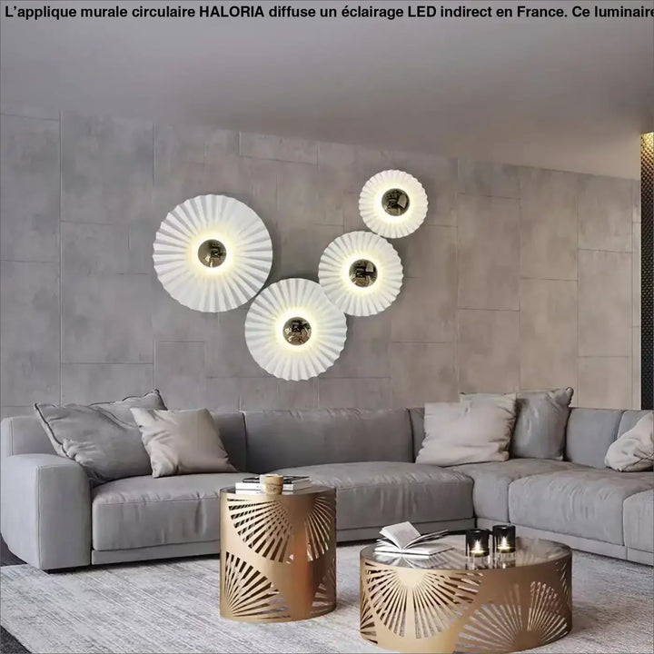 Applique Murale Circulaire en Aluminium et Verre
