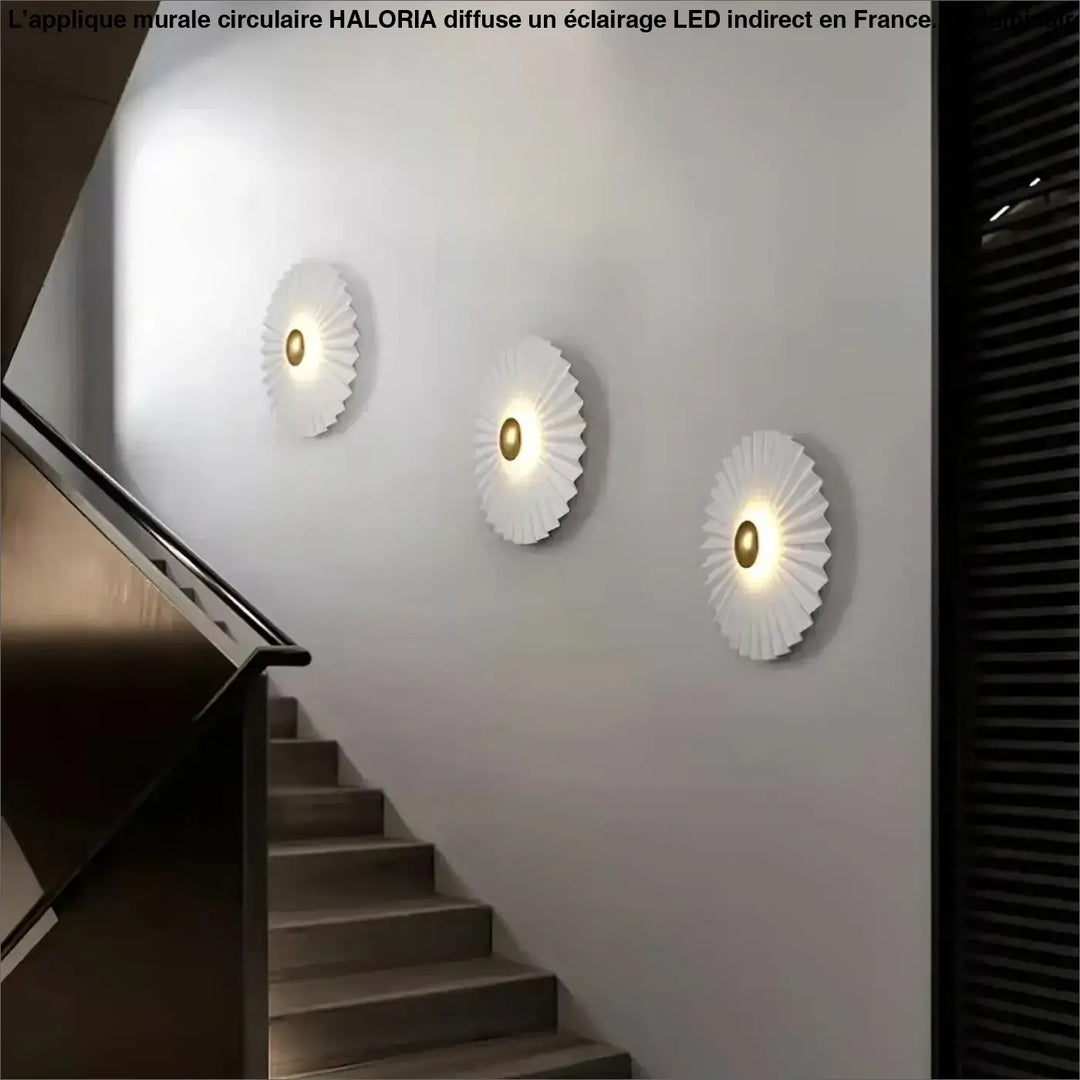 Applique Murale Circulaire en Aluminium et Verre