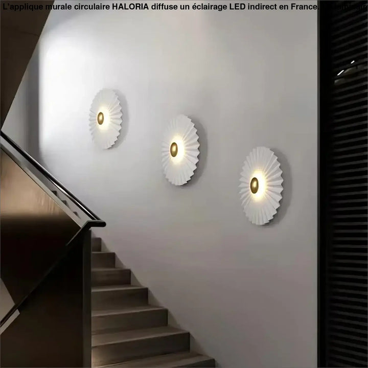 Applique Murale Circulaire en Aluminium et Verre