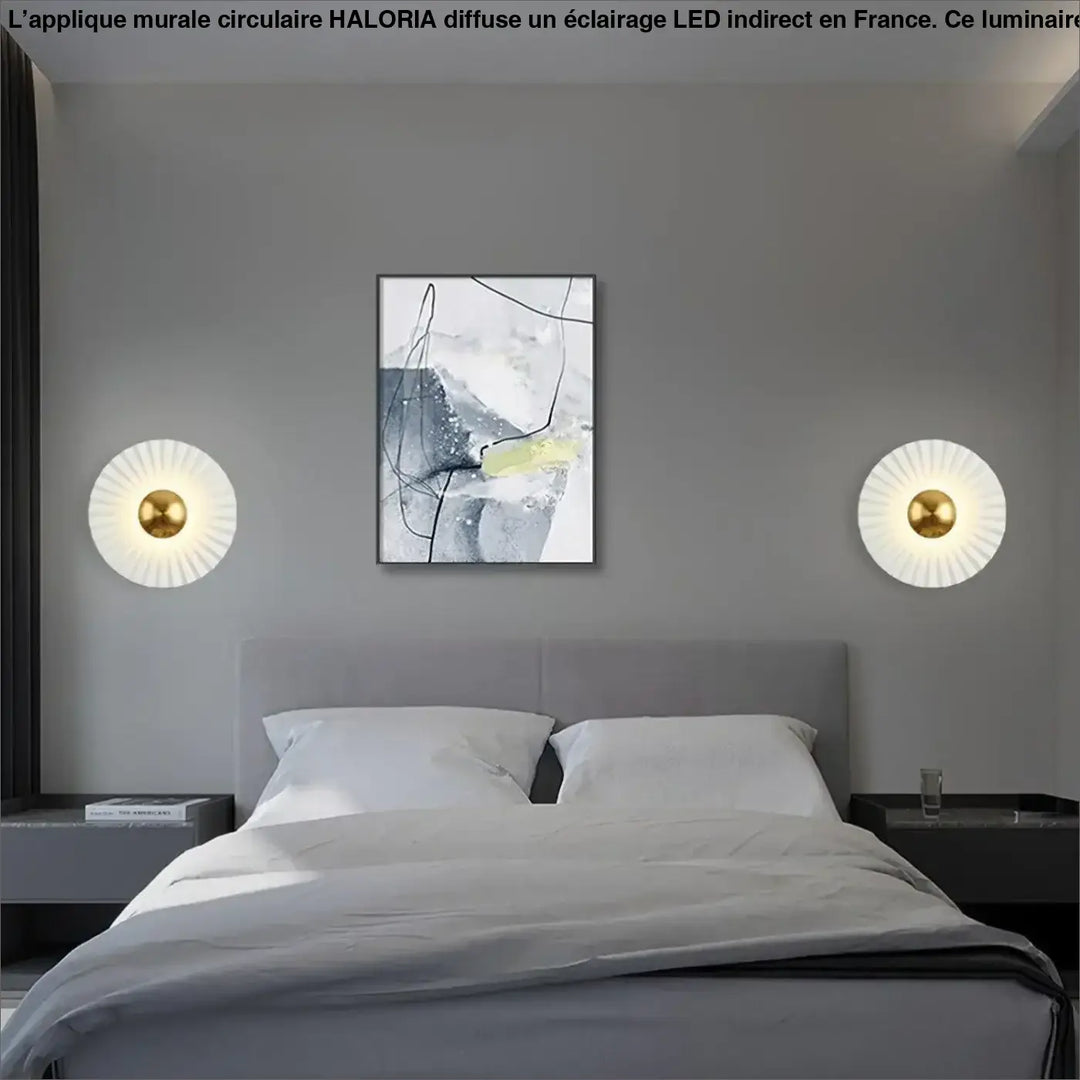 Applique Murale Circulaire en Aluminium et Verre
