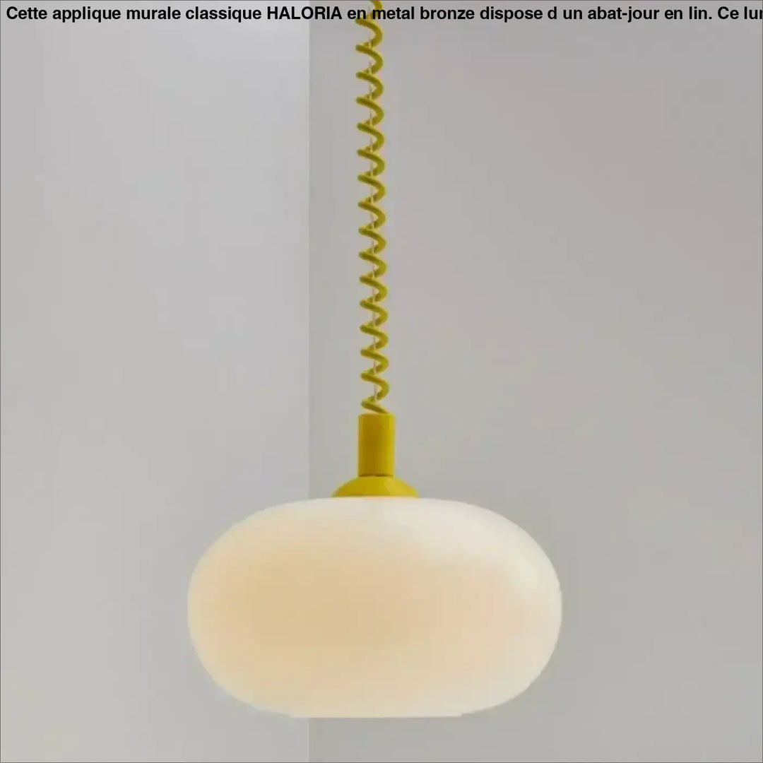 Suspension luminaire blanc avec câble spirale style minimaliste