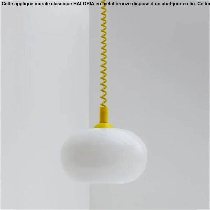 Suspension luminaire blanc avec câble spirale style minimaliste