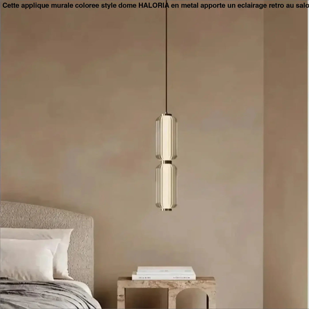 Suspension Design Cylindrique En Verre Nervuré Verticale