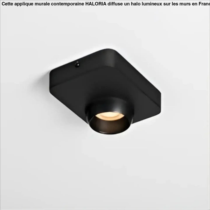 Luminaire plafonnier axio noir carré encastré avec diffuseur orientable et ampoule chaude style contemporain