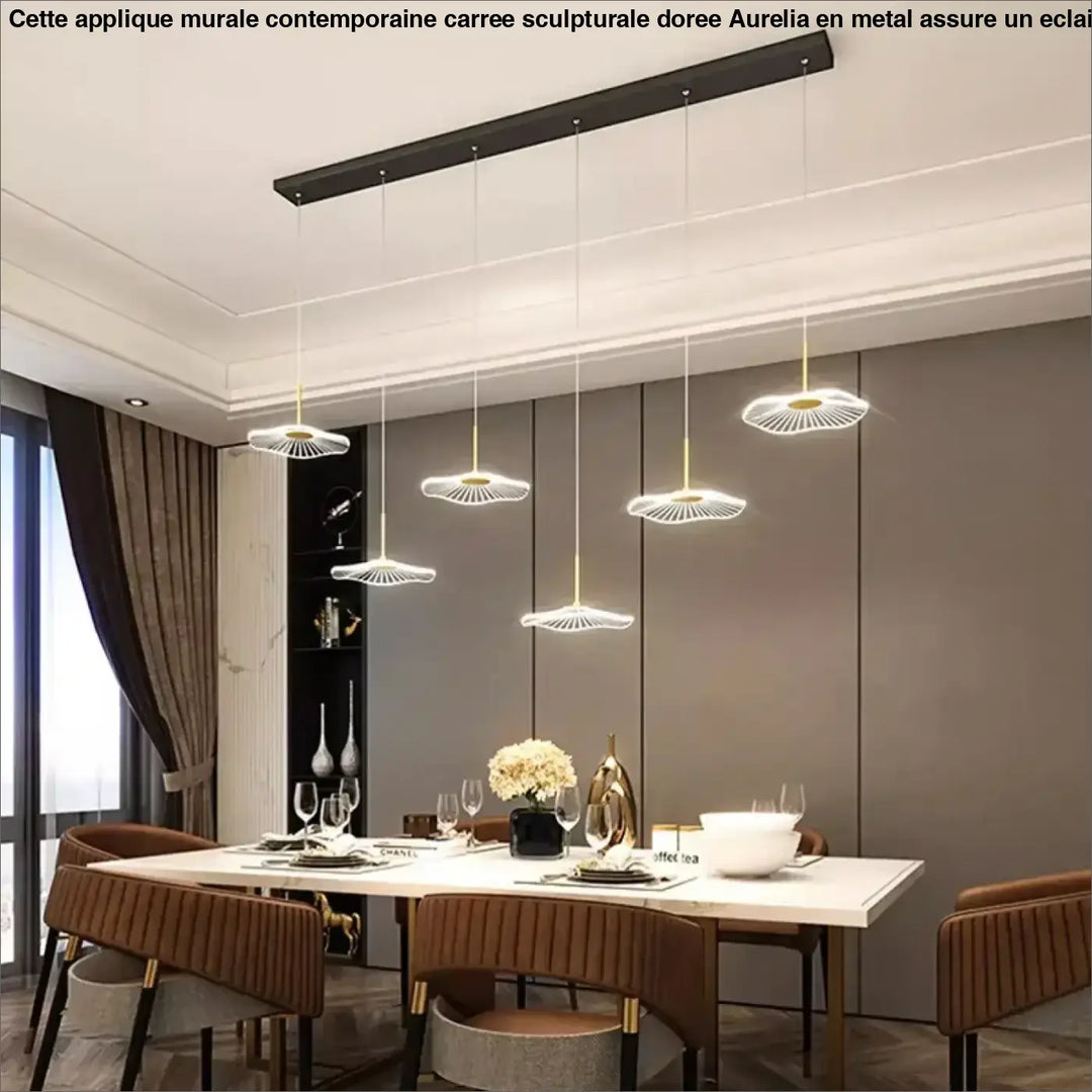 Suspension Luminaire LED en verre support noir