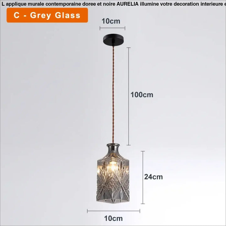 Suspension luminaire en verre ciselé style art déco élégant