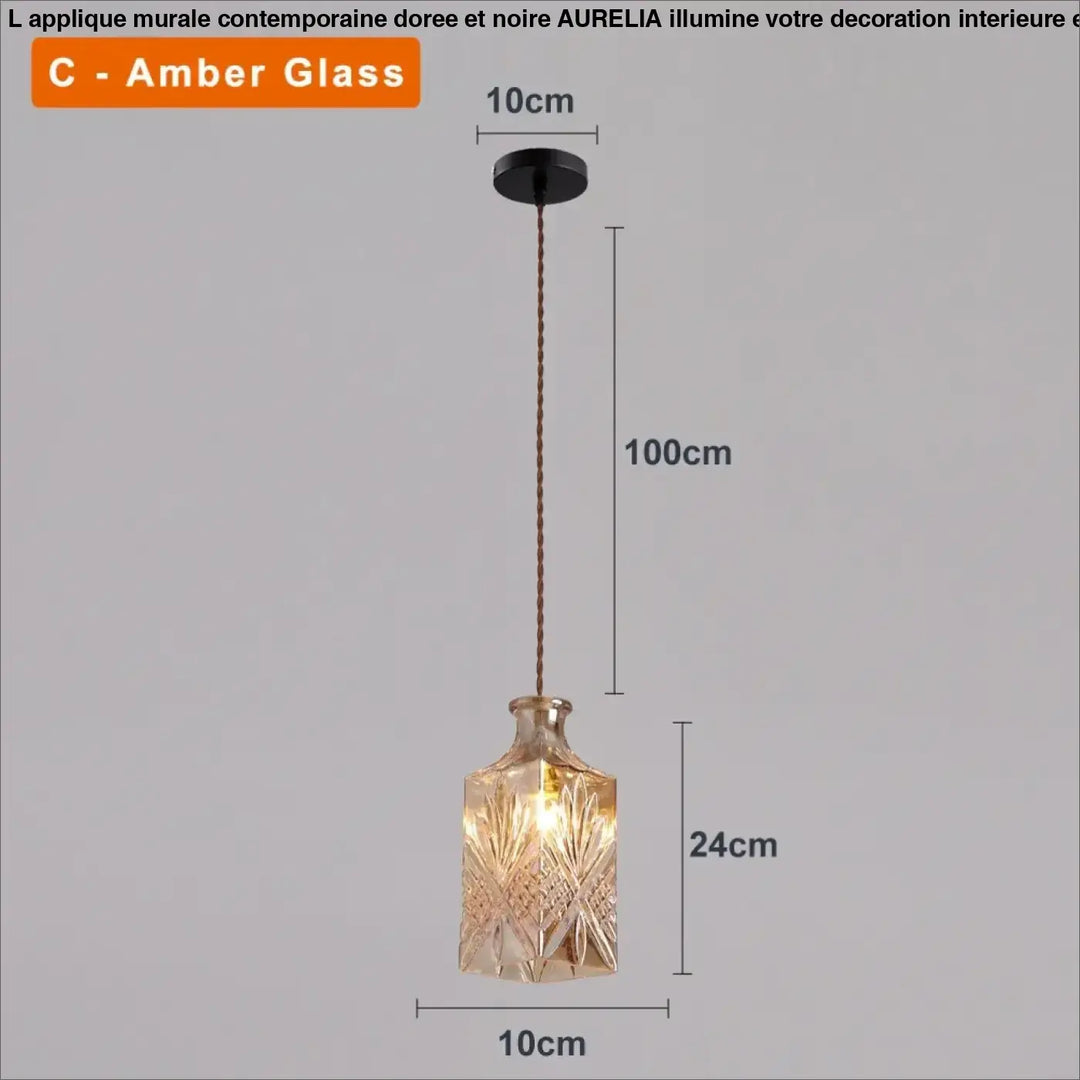 Suspension luminaire en verre ciselé style art déco élégant