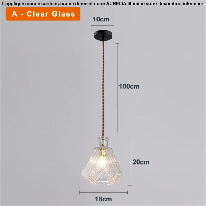 Suspension luminaire en verre ciselé style art déco élégant