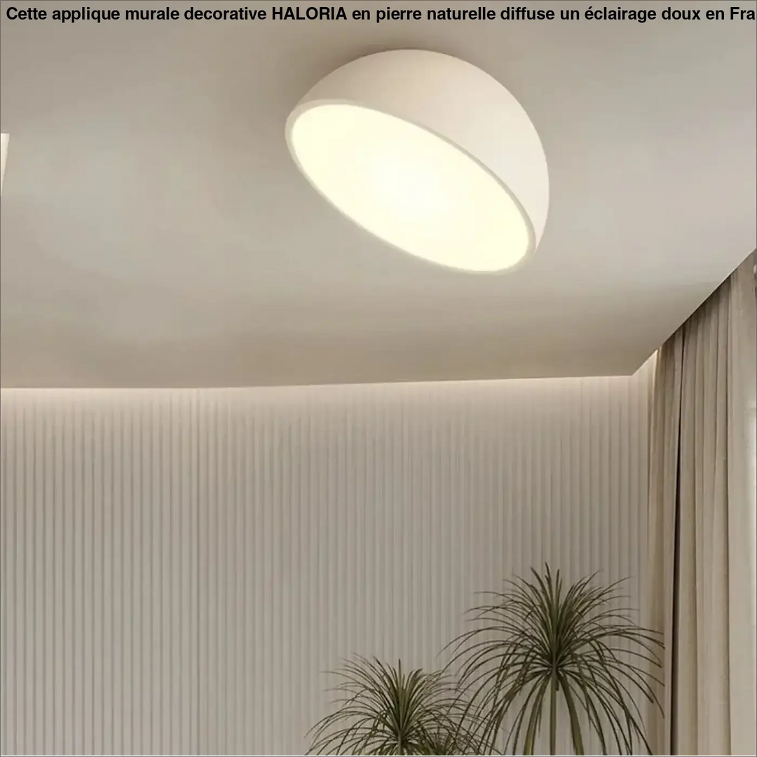 Plafonnier demi sphère bois led design moderne naturel