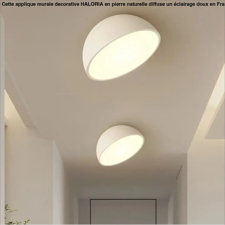 Plafonnier demi sphère bois led design moderne naturel