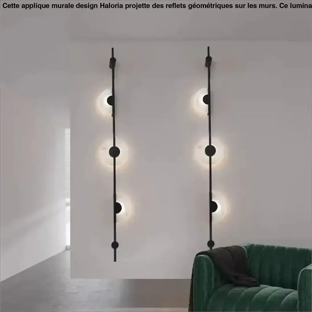 Applique murale discor noire minimaliste avec luminaires circulaires verticaux en métal pour salle à manger