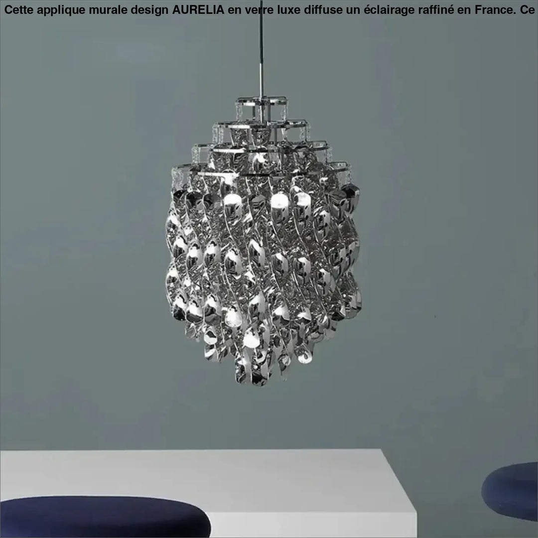 Suspension luxe acrylique dorée design moderne led raffiné