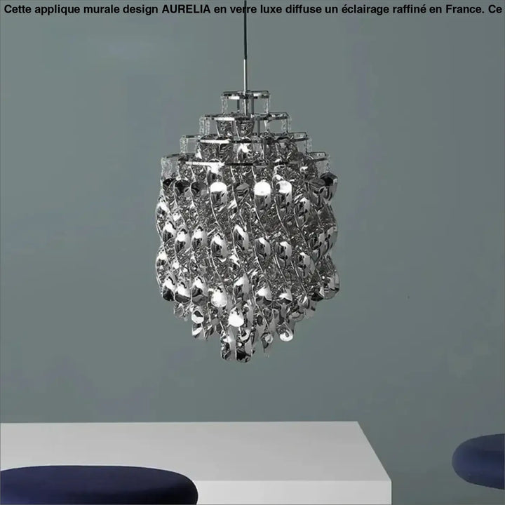Suspension luxe acrylique dorée design moderne led raffiné