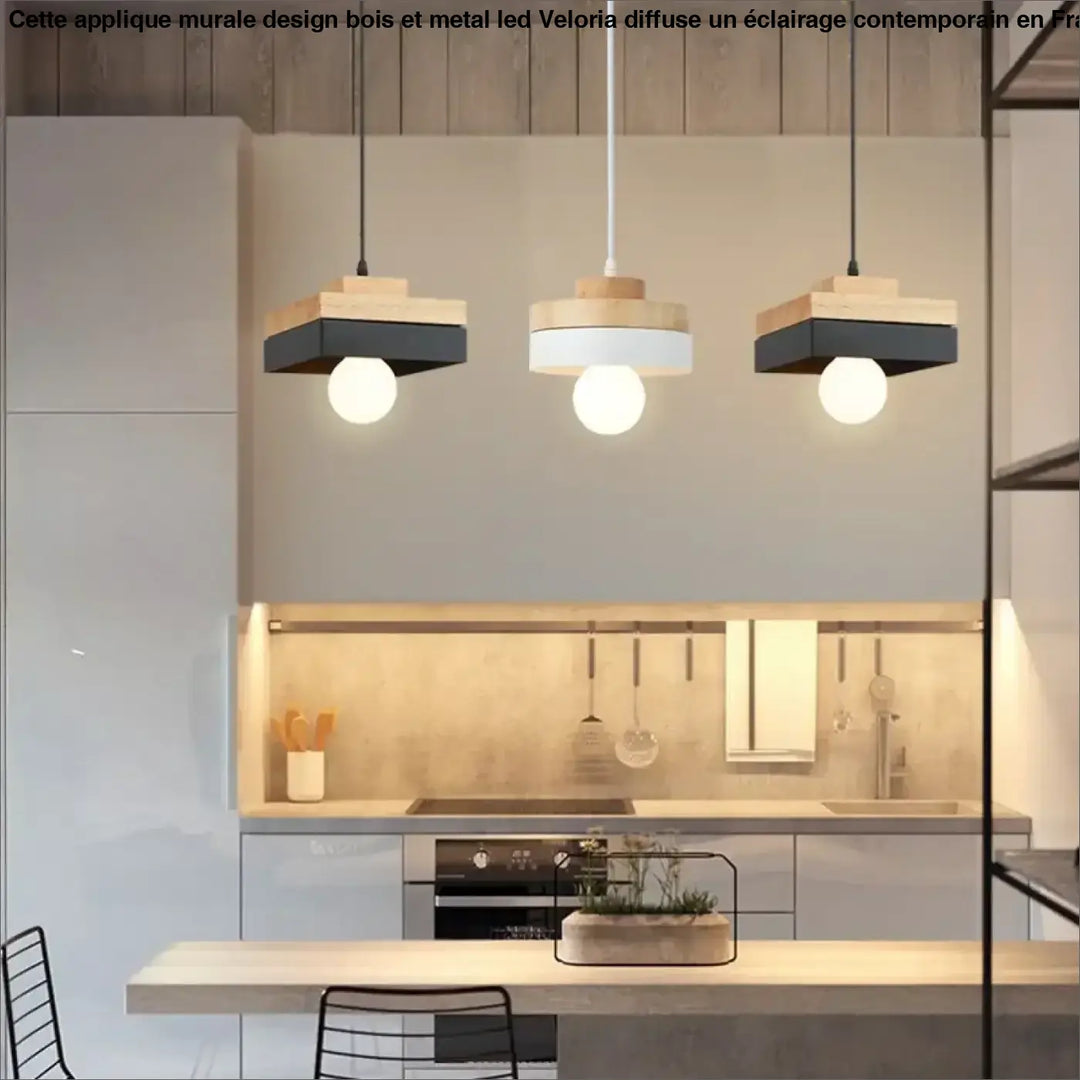 Suspension luminaire en bois minimaliste et scandinave