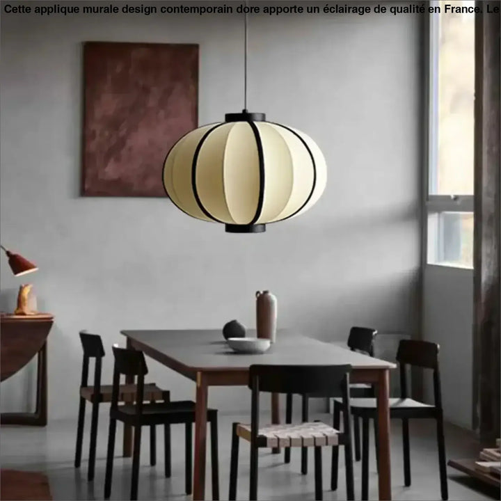 Suspension minimaliste en tissu écru style beige élégant