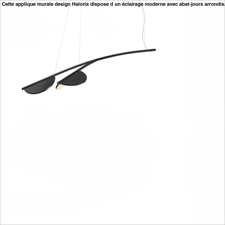 Suspension luminaire levia noir minimaliste avec design luminaire lignes flottantes et deux abat-jour en forme de goutte