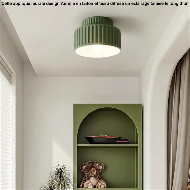 Plafonnier Contemporain Couleur Beige Blanc Vert Élégant