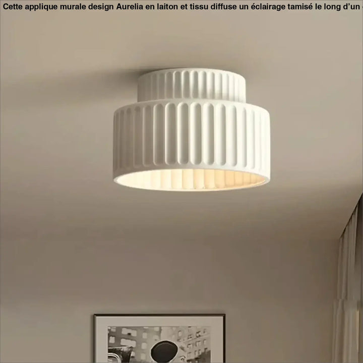 Plafonnier Contemporain Couleur Beige Blanc Vert Élégant