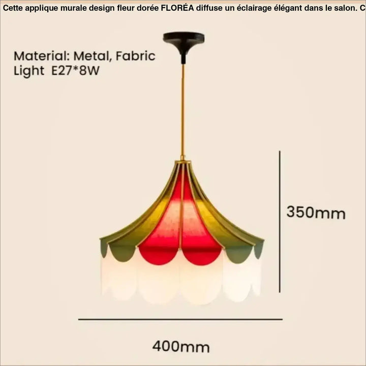 Suspension luminaire vintage en tissu coloré élégant style rétro chic